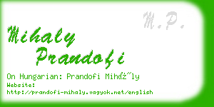 mihaly prandofi business card